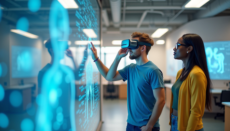Investigadores con gafas de realidad virtual