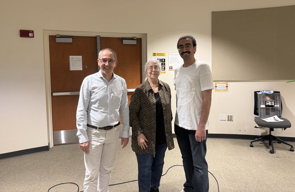 Manuel Gértrudix y María Redmon en el VAR LAB de la UCF