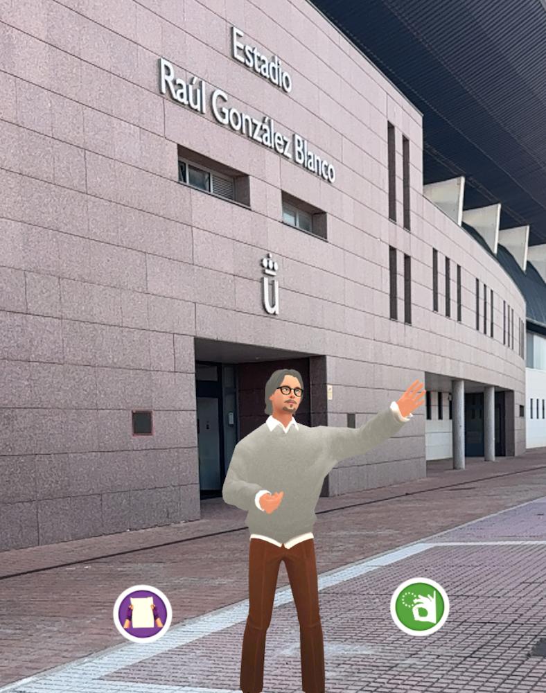 Imagen de Realidad Aumentada en el Campus de Fuenlabrada de la URJC
