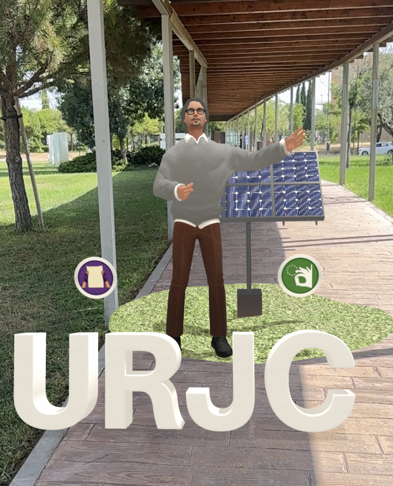 Imagen de Realidad Aumentada en el Campus de Fuenlabrada de la URJC
