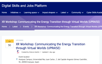 URJC Promotes a European Workshop on Communicating the Energy Transition Through Virtual Worlds, Published on the Digital Skills and Jobs Platform